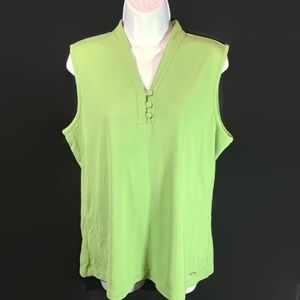 Dockers Golf Womens Green Sleeveless Golf Shirt Size XL Pre-Owned